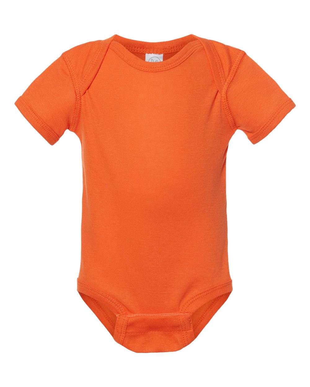 Front View of Orange Infant Baby Rib Bodysuit - 4400