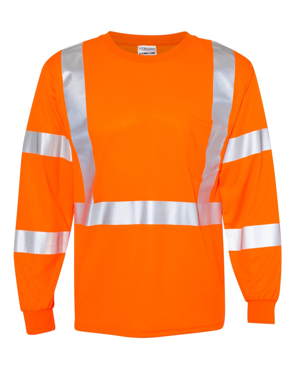 Front View of Orange Long Sleeve Class 3 T-Shirt - 9145-9146