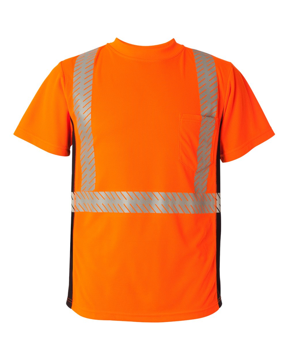 Front View of Orange Premium Black Series® Breathable Tape Class 2 T-Shirt - 9114-9115