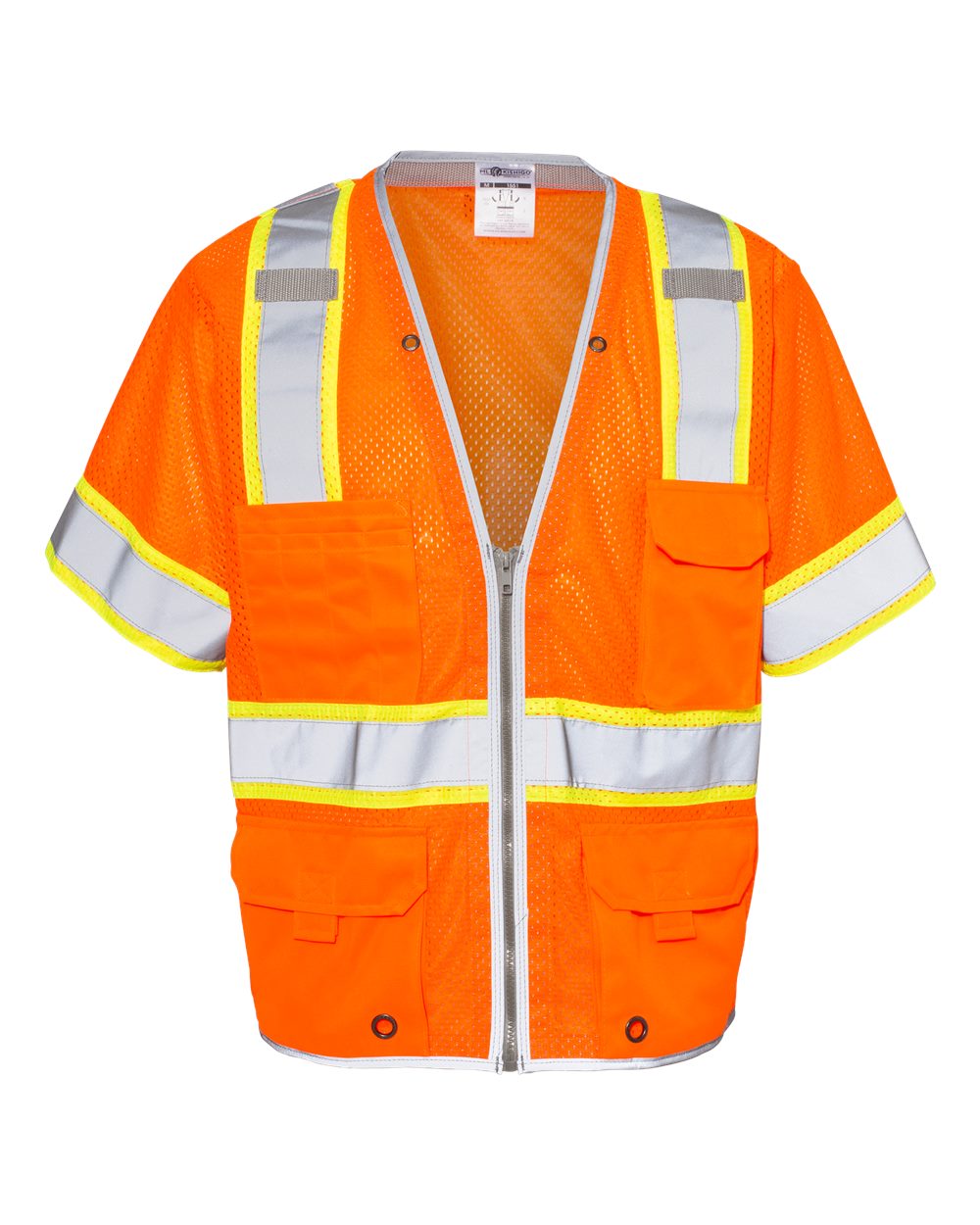 Front View of Orange Premium Brilliant Series® Heavy Duty Class 3 Vest - 1550-1551