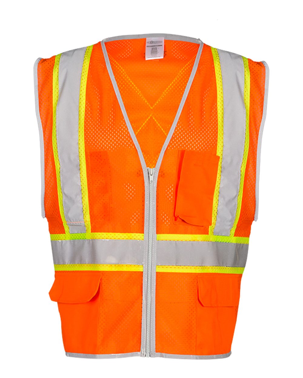 Front View of Orange Premium Brilliant Series® X Back Dual Compliant Vest - 1576-1577