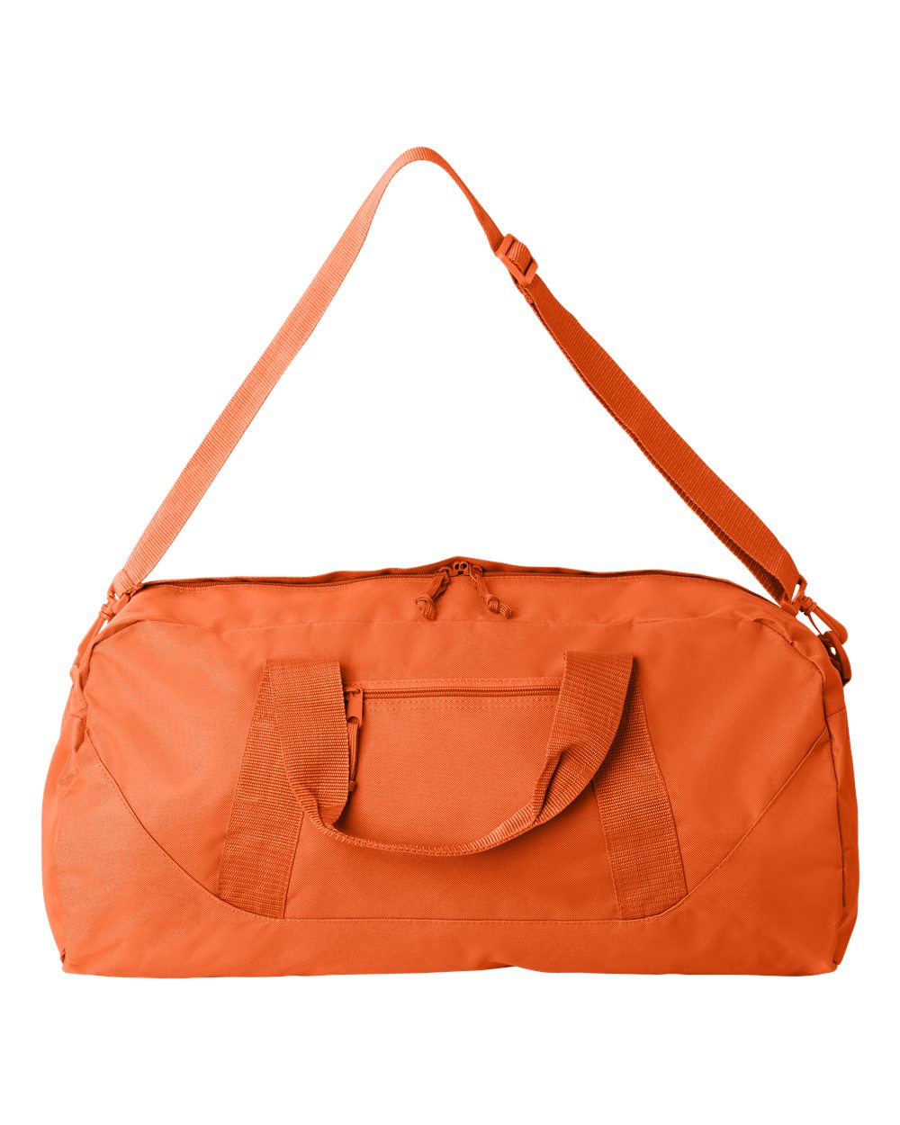 Front View of Orange Recycled 23 1/2" Large Duffel Bag - 8806