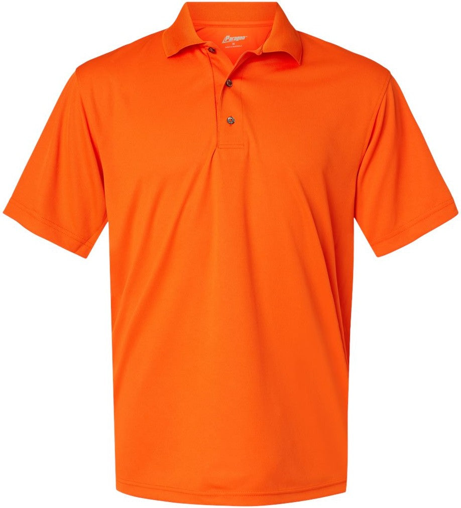 Front View of Orange Saratoga Performance Mini Mesh Polo - 100