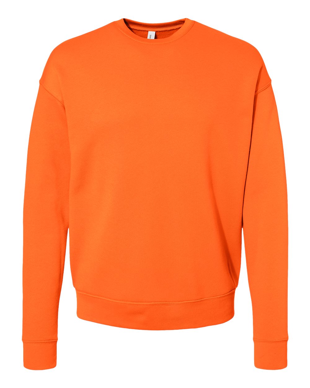 Front View of Orange Sponge Fleece Drop Shoulder Crewneck Sweatshirt - 3945