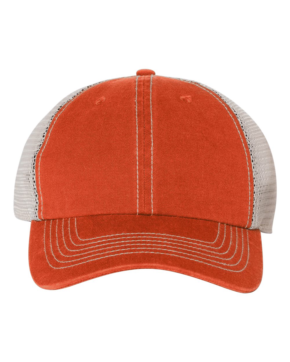 Front View of Orange/ Stone Trawler Cap - 4710