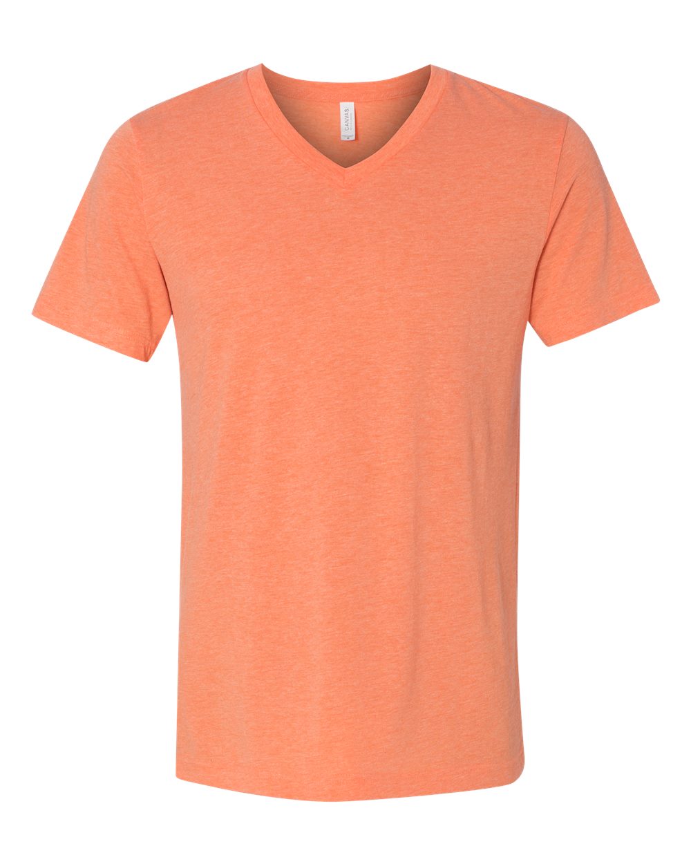 Front View of Orange Triblend Triblend V-Neck Short Sleeve Tee - 3415