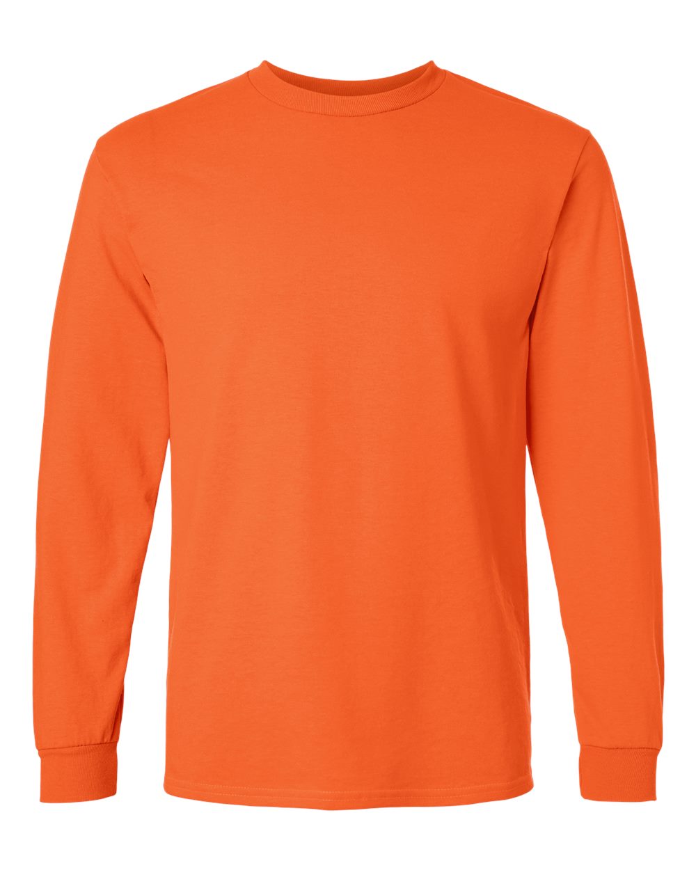Front View of Orange Ultra Cotton® Long Sleeve T-Shirt - 2400