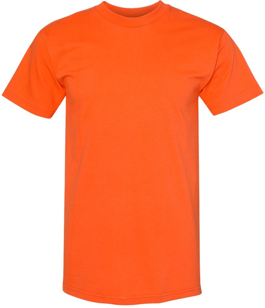 Front View of Orange USA-Made Heavyweight T-Shirt - 5100