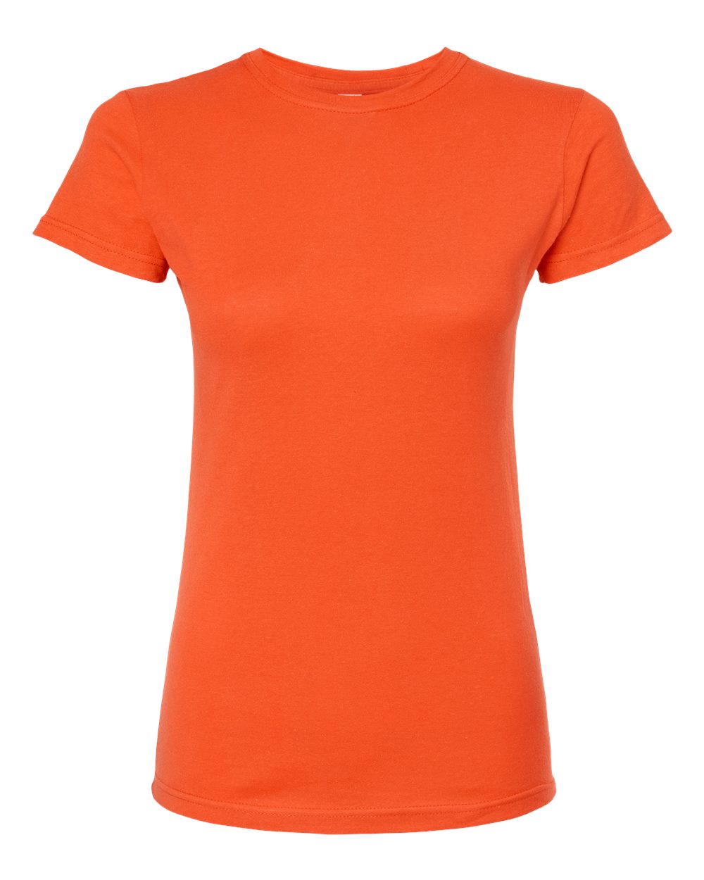 Front View of Orange Women's Fine Jersey Slim Fit T-Shirt - 213