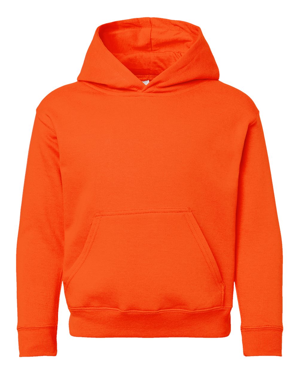 Front View of Orange Youth Fleece Hoodie - 2296
