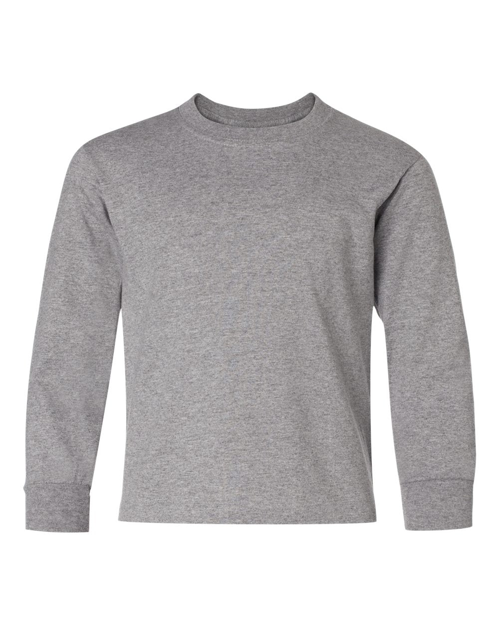 Front View of Oxford Dri-Power® Youth Long Sleeve 50/50 T-Shirt - 29BLR