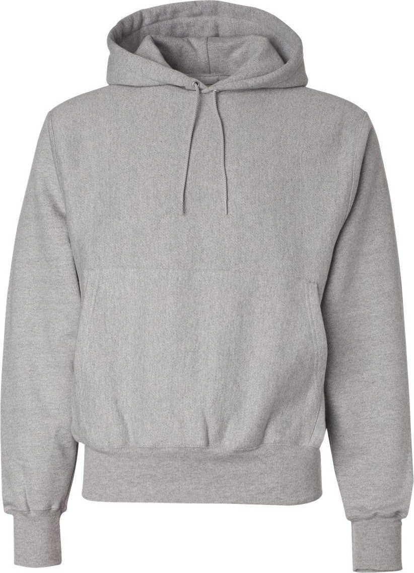 Front View of Oxford Grey Reverse Weave® Hooded Sweatshirt - S101