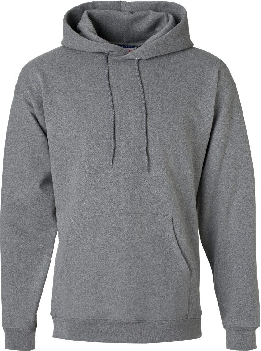 Front View of Oxford Grey Ultimate Cotton® Hooded Sweatshirt - F170