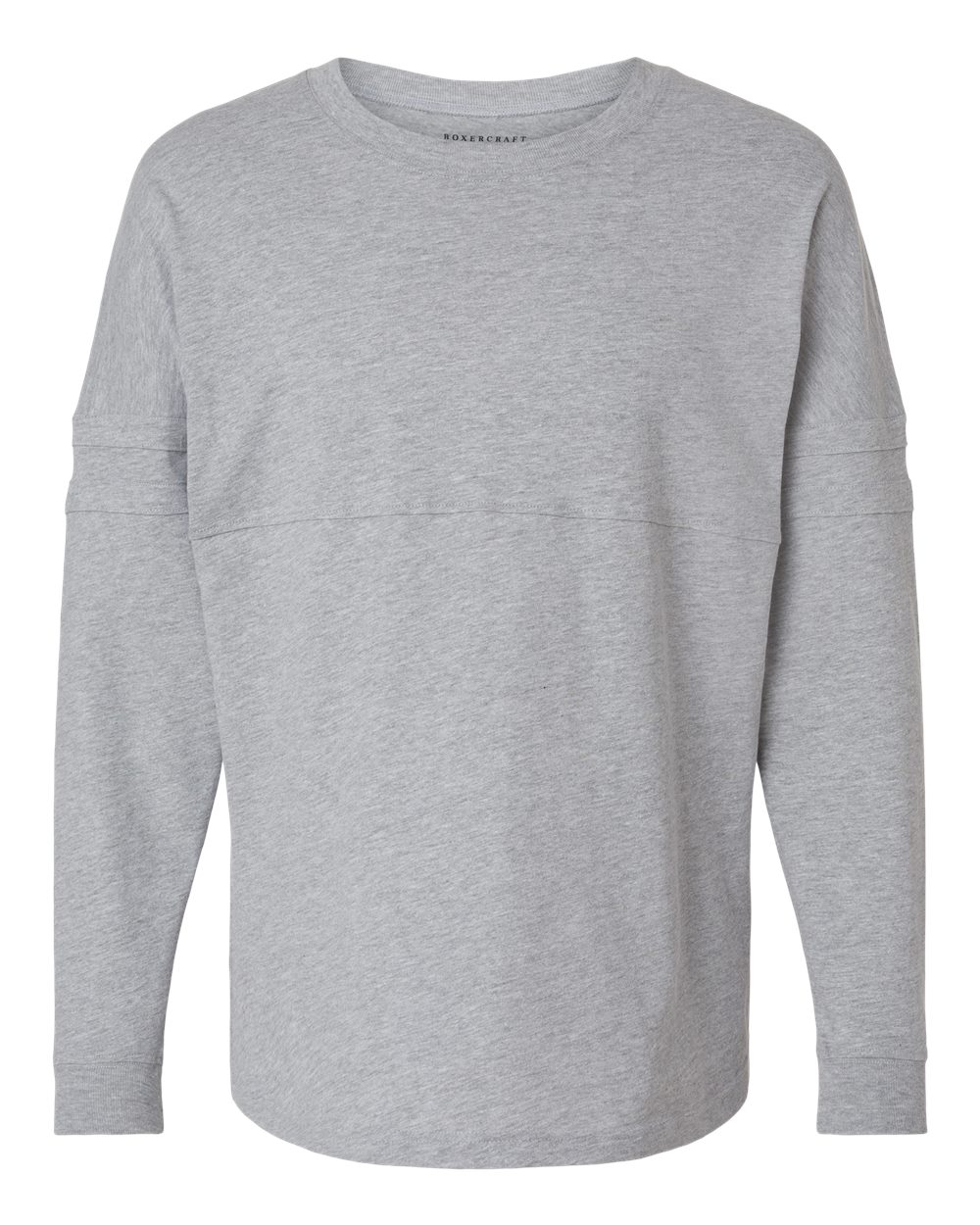 Front View of Oxford Heather Women's Pom Pom Long Sleeve Jersey T-Shirt - BW3514