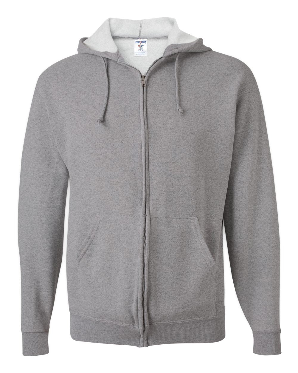 Front View of Oxford NuBlend® Full-Zip Hooded Sweatshirt - 993MR