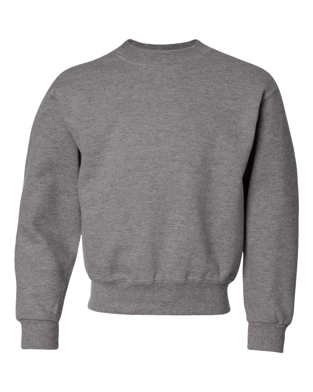 Front View of Oxford NuBlend® Youth Crewneck Sweatshirt - 562BR