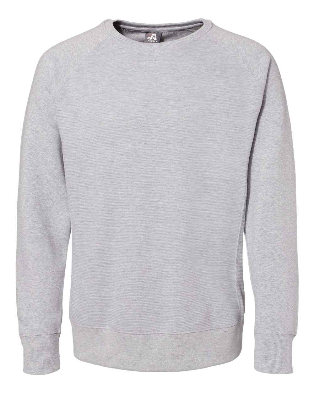 Front View of Oxford Ripple Fleece Raglan Crewneck Sweatshirt - 8707