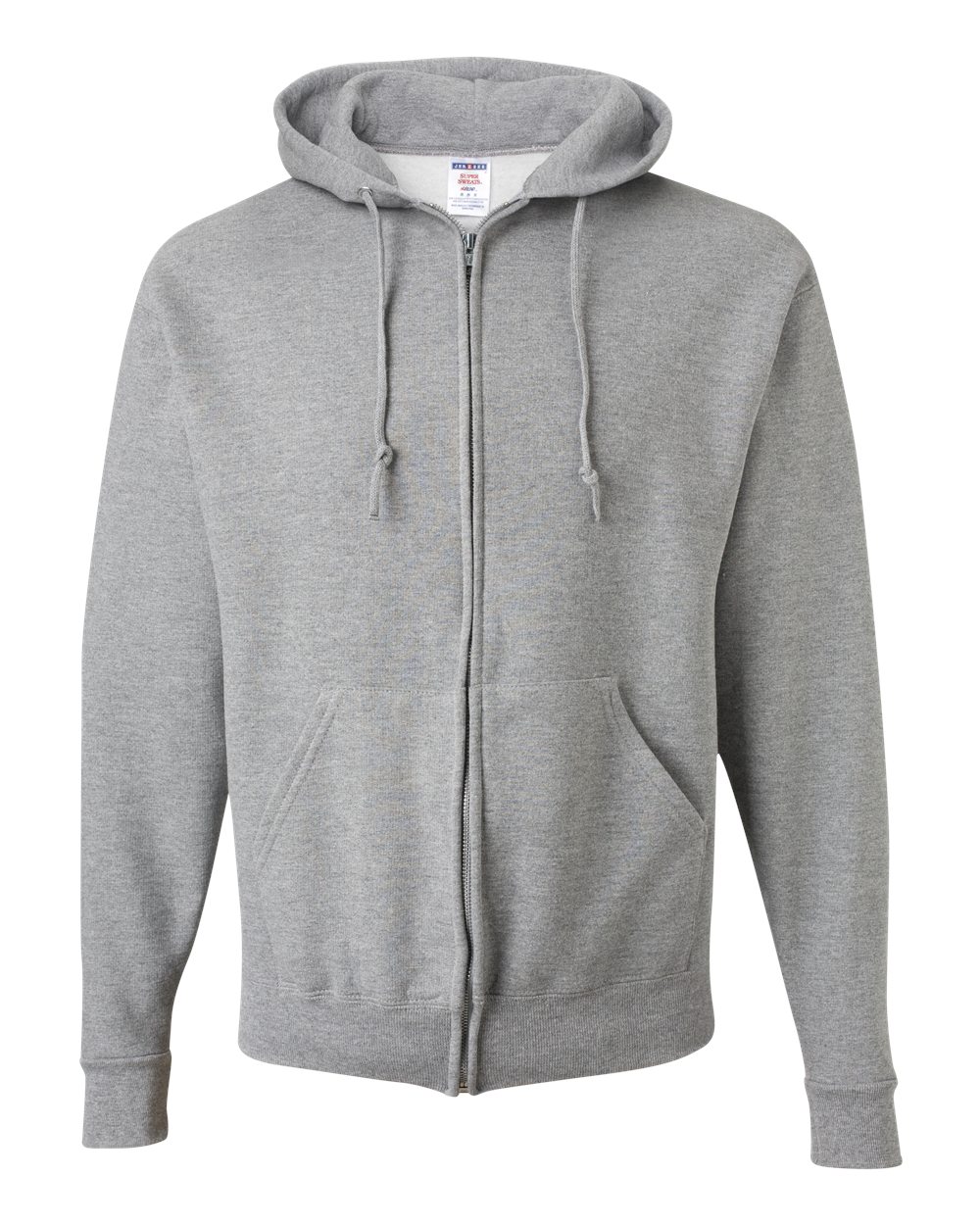 Front View of Oxford Super Sweats NuBlend® Full-Zip Hooded Sweatshirt - 4999MR