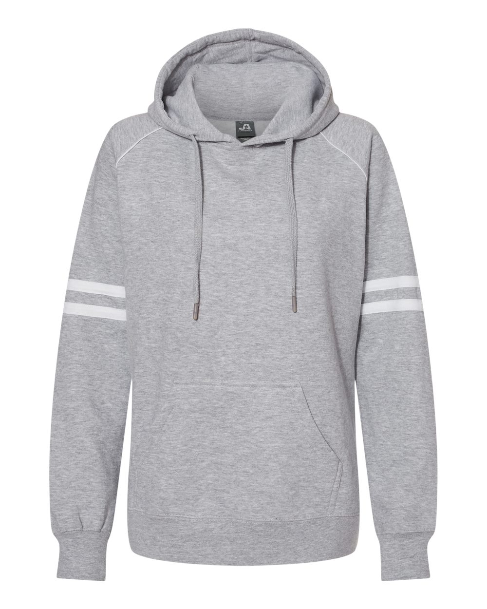 Front View of Oxford Women's Varsity Fleece Piped Hooded Sweatshirt - 8645