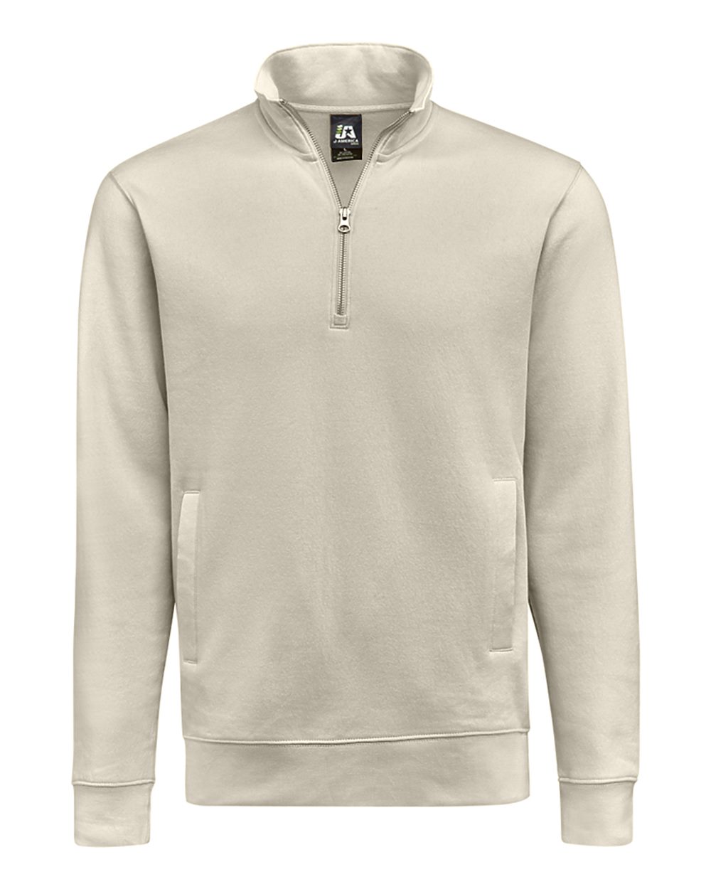 Front View of Oyster BTB Fleece Quarter-Zip Sweatshirt - 8722
