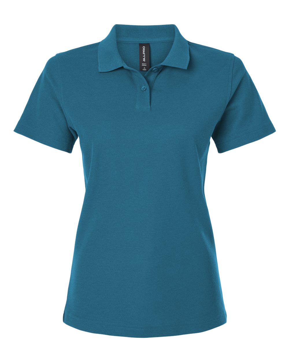 Front View of Pacific Blue Women's Pique Polo - 62800L