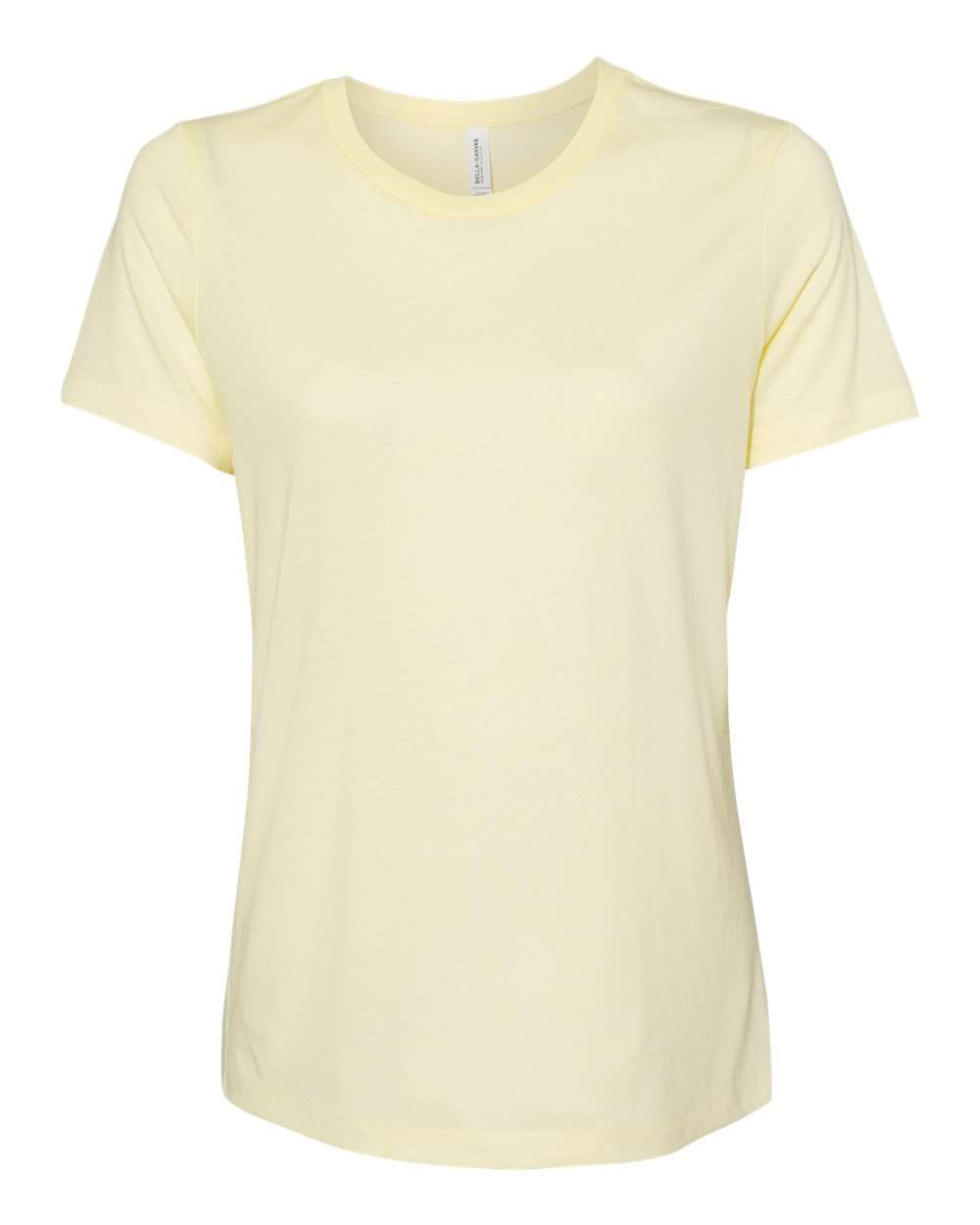 Front View of Pale Yellow Triblend Women’s Relaxed Fit Triblend Tee - 6413