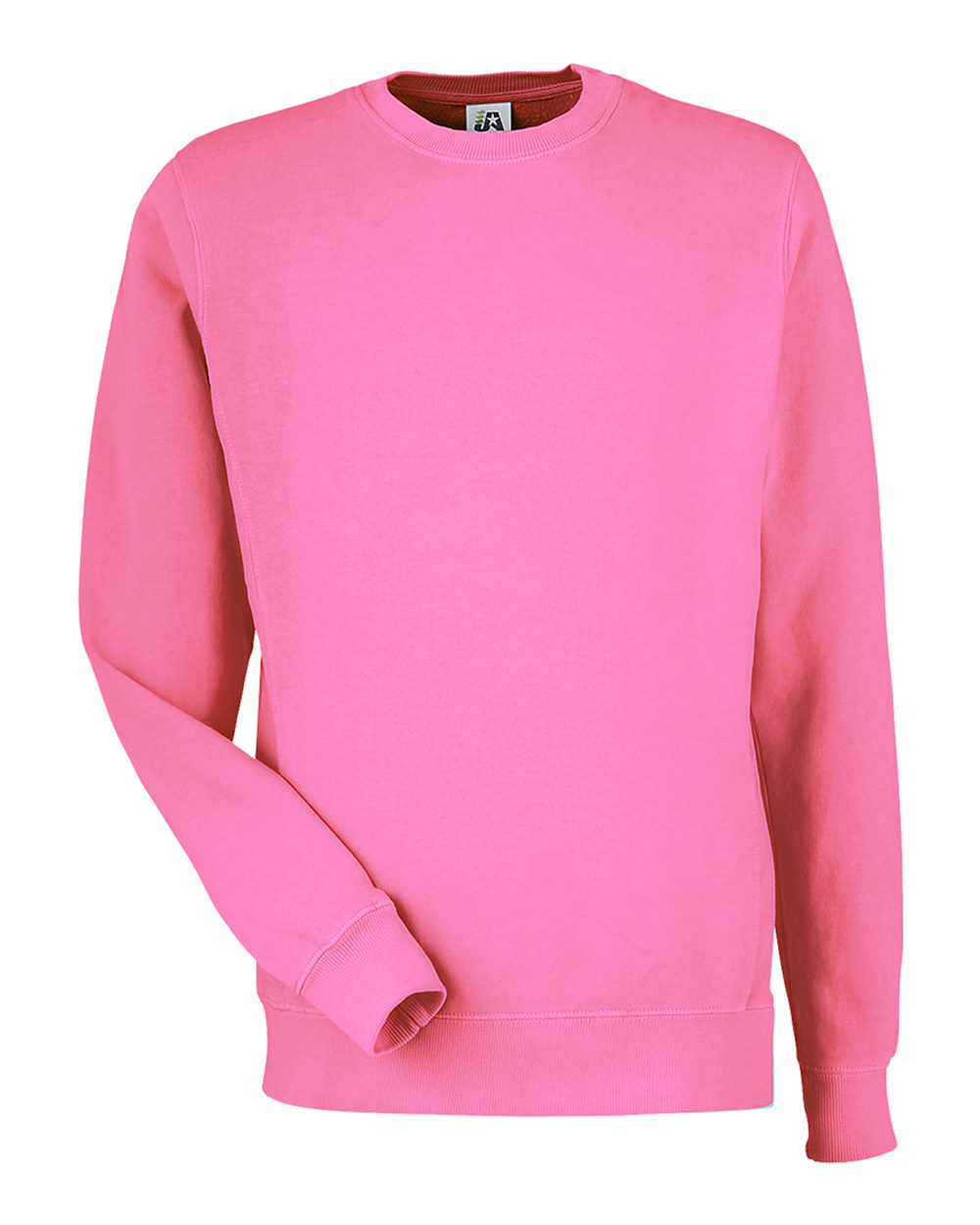 Front View of Paradise Pink Pigment-Dyed Fleece Crewneck Sweatshirt - 8731