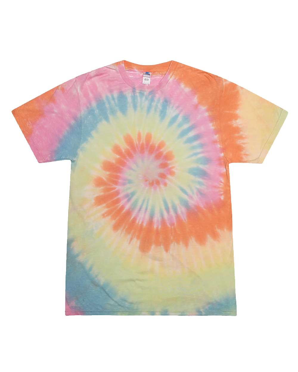 Front View of Pastel Festival Tie-Dyed Burnout T-Shirt - 1090