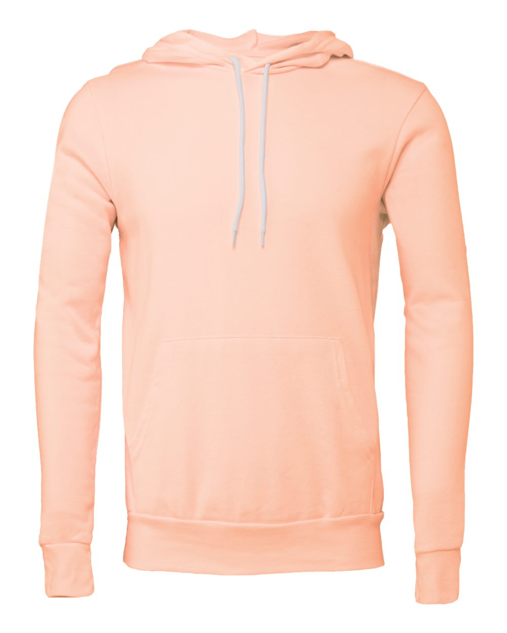Front View of Peach Sponge Fleece Hoodie - 3719