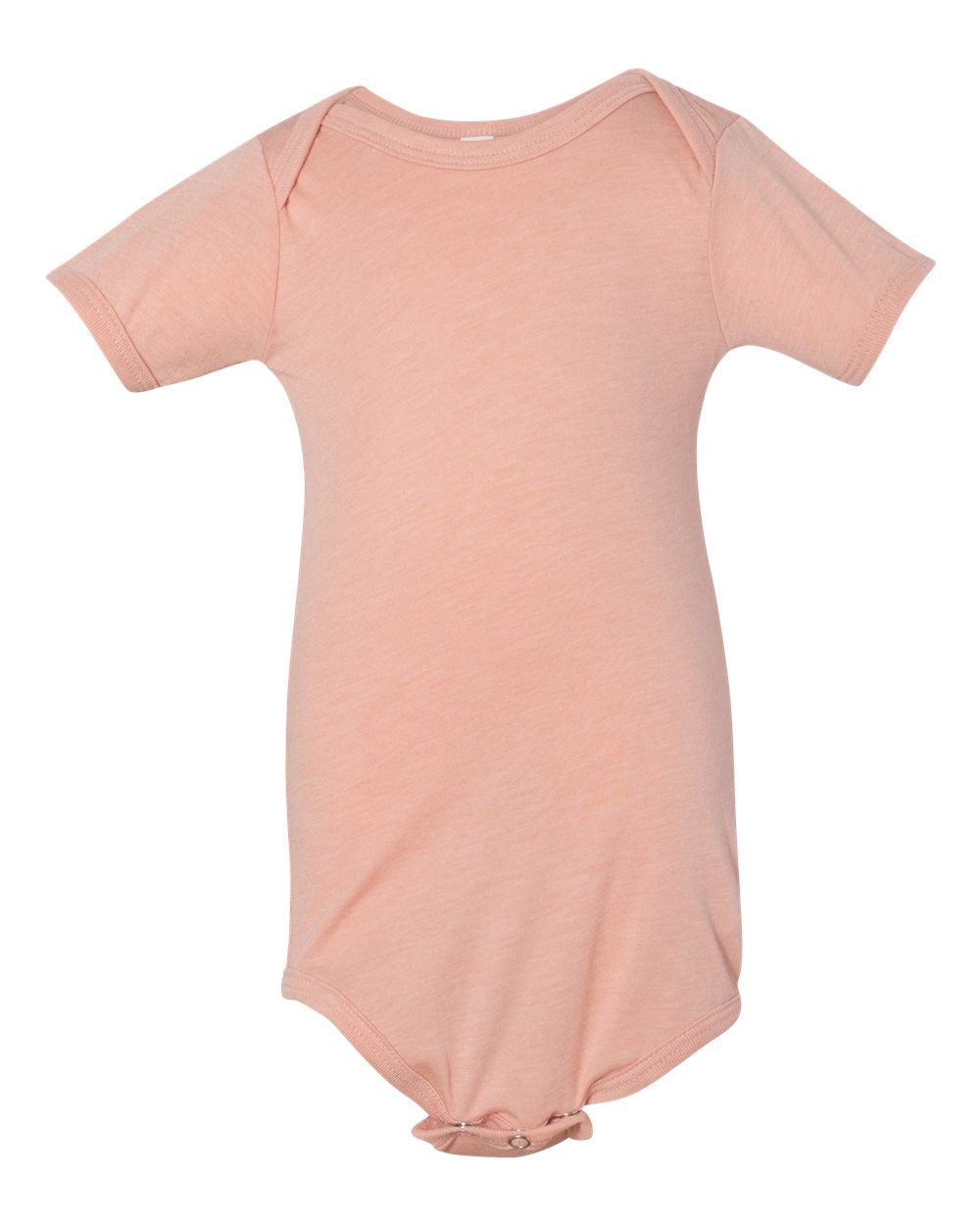 Front View of Peach Triblend Infant Triblend Short Sleeve One Piece - 134B