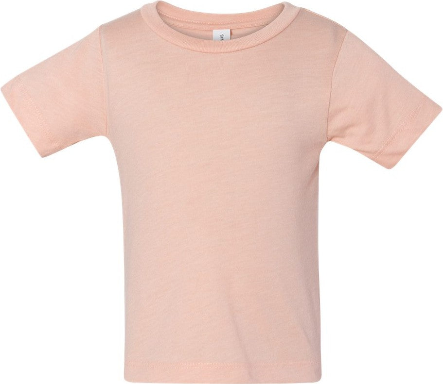 Front View of Peach Triblend Infant Triblend Tee - 3413B