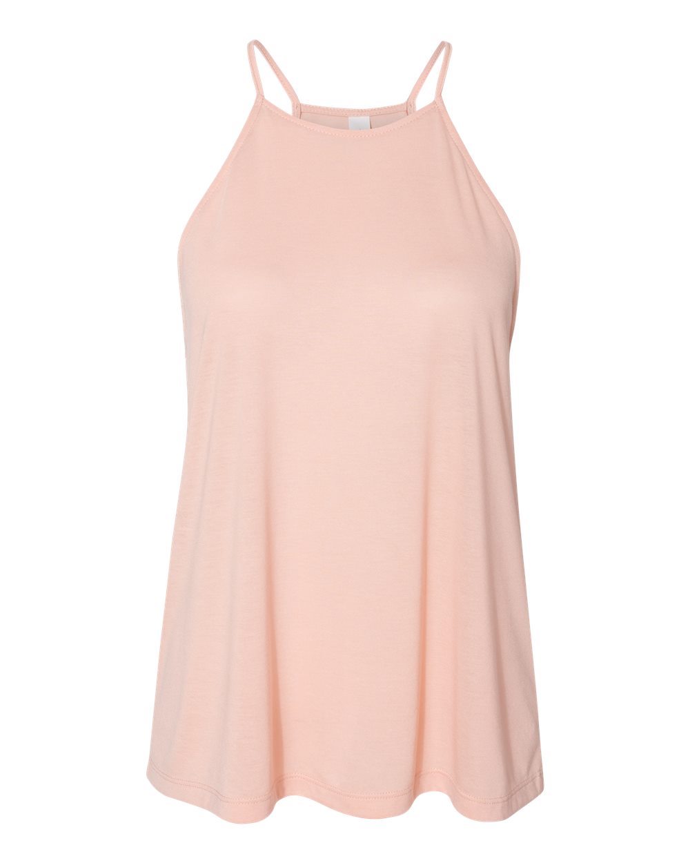 Front View of Peach Women's Flowy High-Neck Tank - 8809