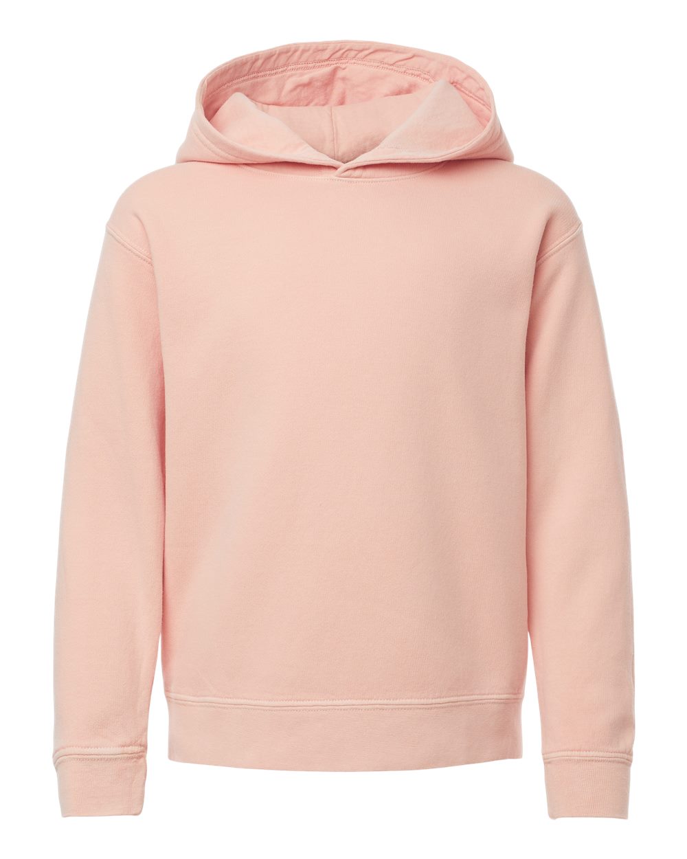 Front View of Peachy Garment-Dyed Youth Lightweight Fleece Hooded Sweatshirt - 1467Y