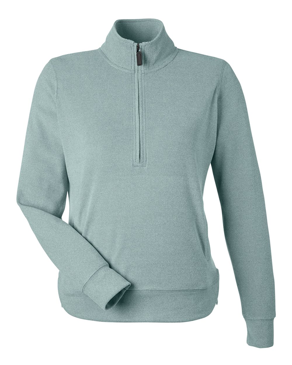 Front View of Peacock Women's Element Fleece Quarter-Zip Sweatshirt - 8762