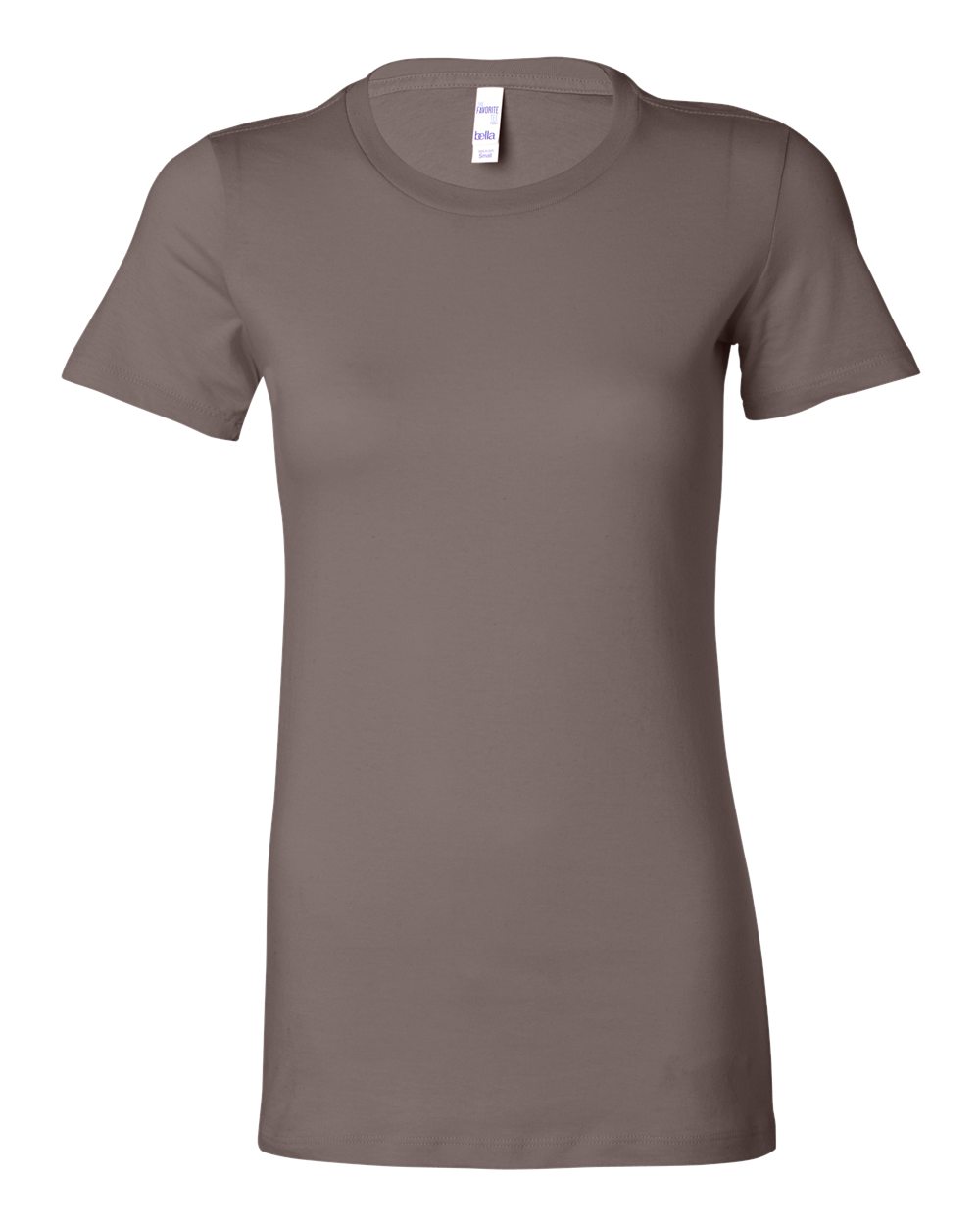 Front View of Pebble Brown Women's Slim Fit Tee - 6004