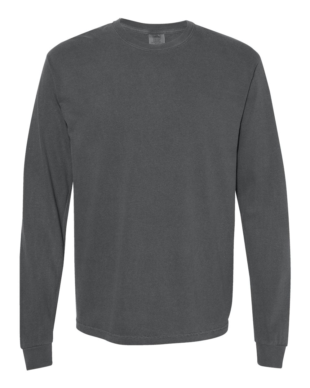 Front View of Pepper Garment-Dyed Heavyweight Long Sleeve T-Shirt - 6014