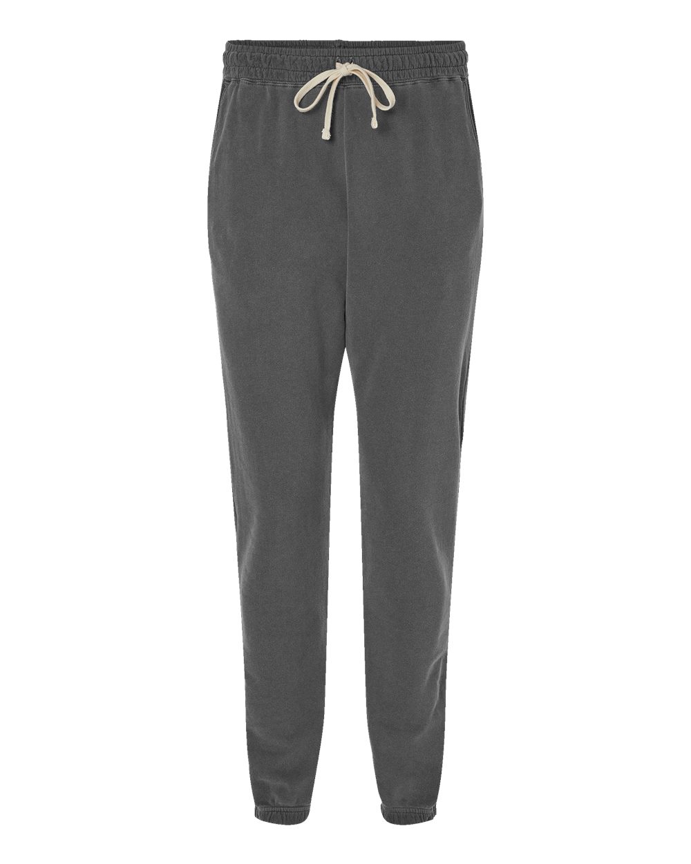 Front View of Pepper Garment-Dyed Lightweight Fleece Sweatpants - 1469