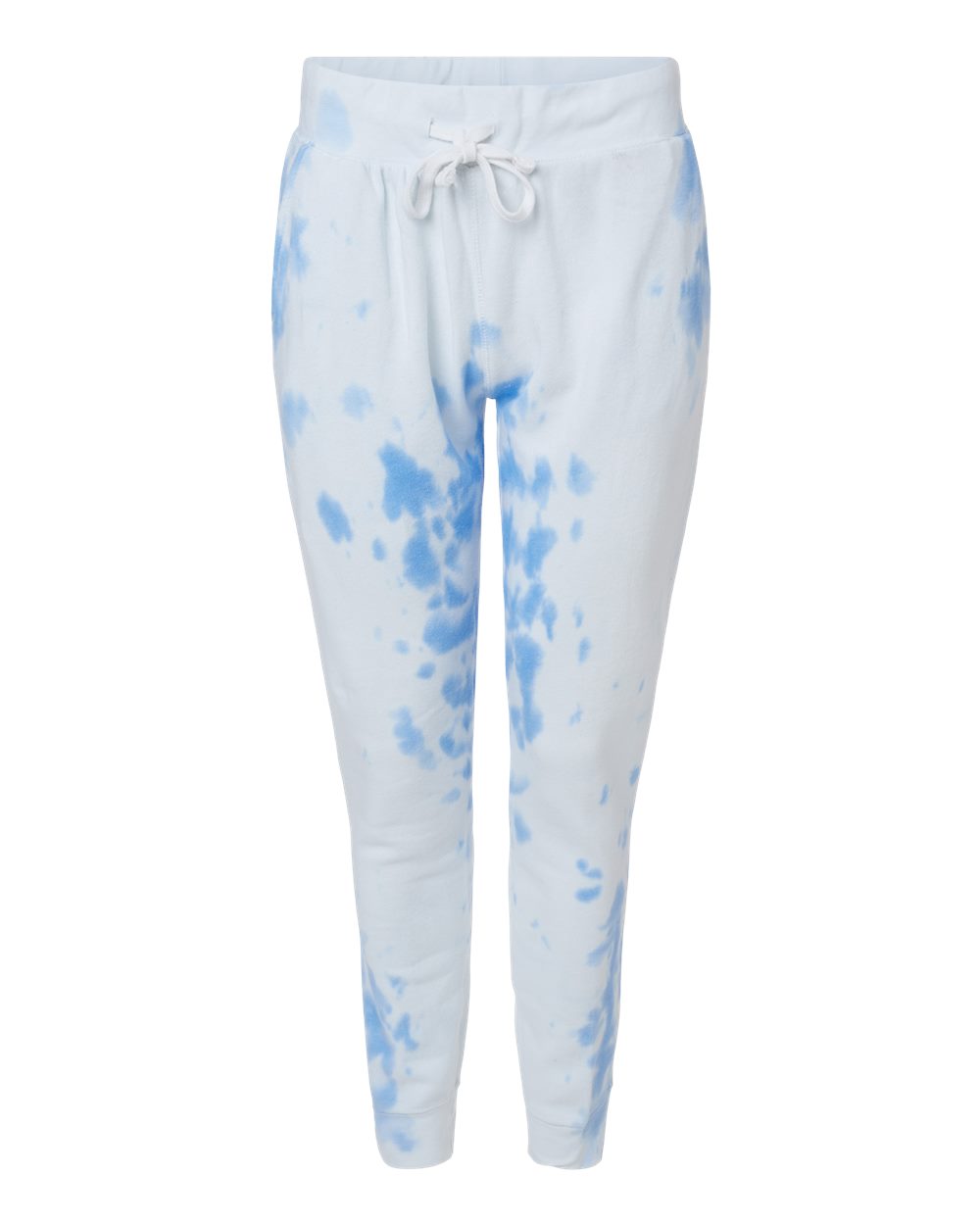 Front View of Periwinkle Tie Dye Tie-Dyed Fleece Joggers - 8884