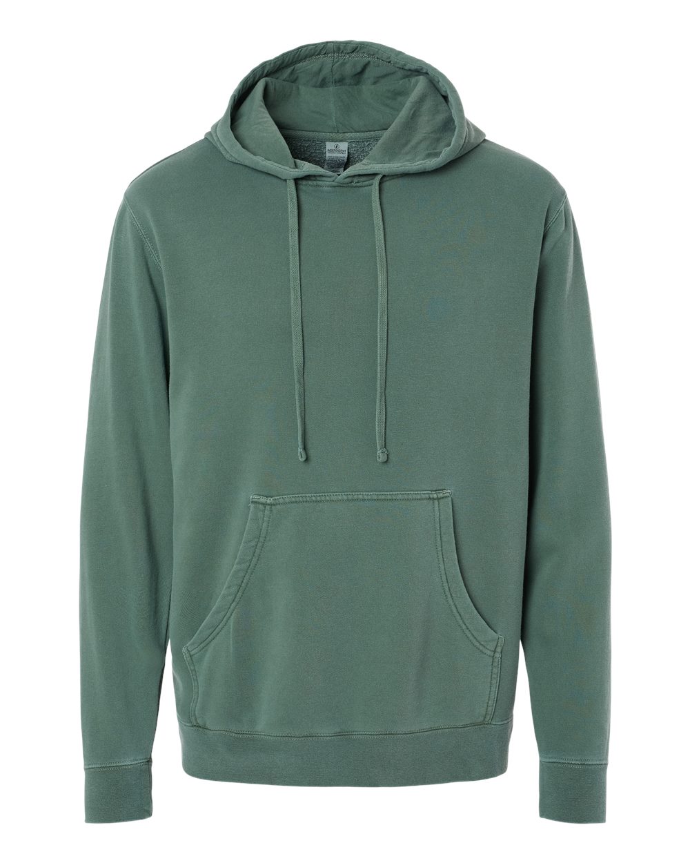 Front View of Pigment Alpine Green Midweight Pigment-Dyed Hooded Sweatshirt - PRM4500