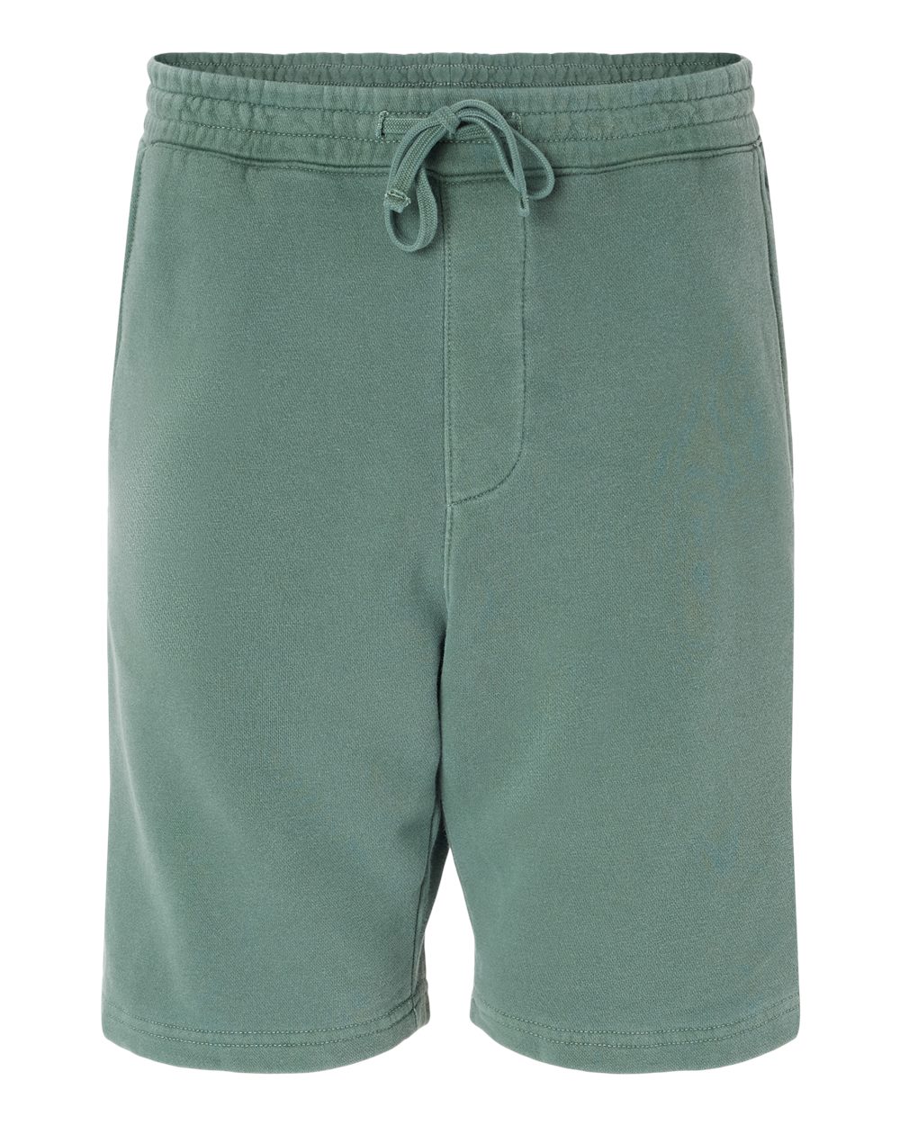 Front View of Pigment Alpine Green Pigment-Dyed Fleece Shorts - PRM50STPD