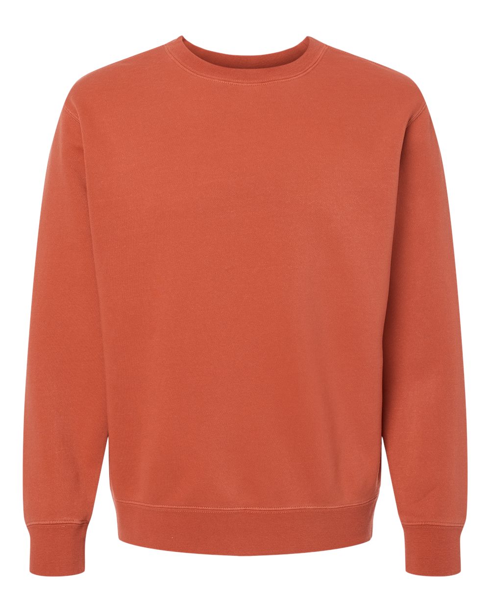 Front View of Pigment Amber Midweight Pigment-Dyed Crewneck Sweatshirt - PRM3500