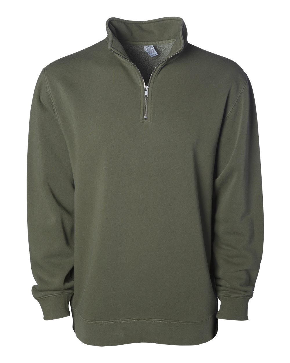 Front View of Pigment Army Pigment-Dyed Quarter-Zip Pullover - PRM4600QZ
