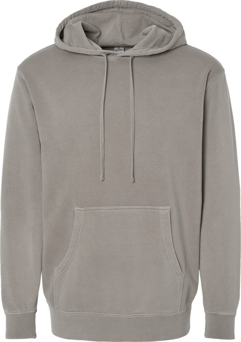 Front View of Pigment Cement Midweight Pigment-Dyed Hooded Sweatshirt - PRM4500
