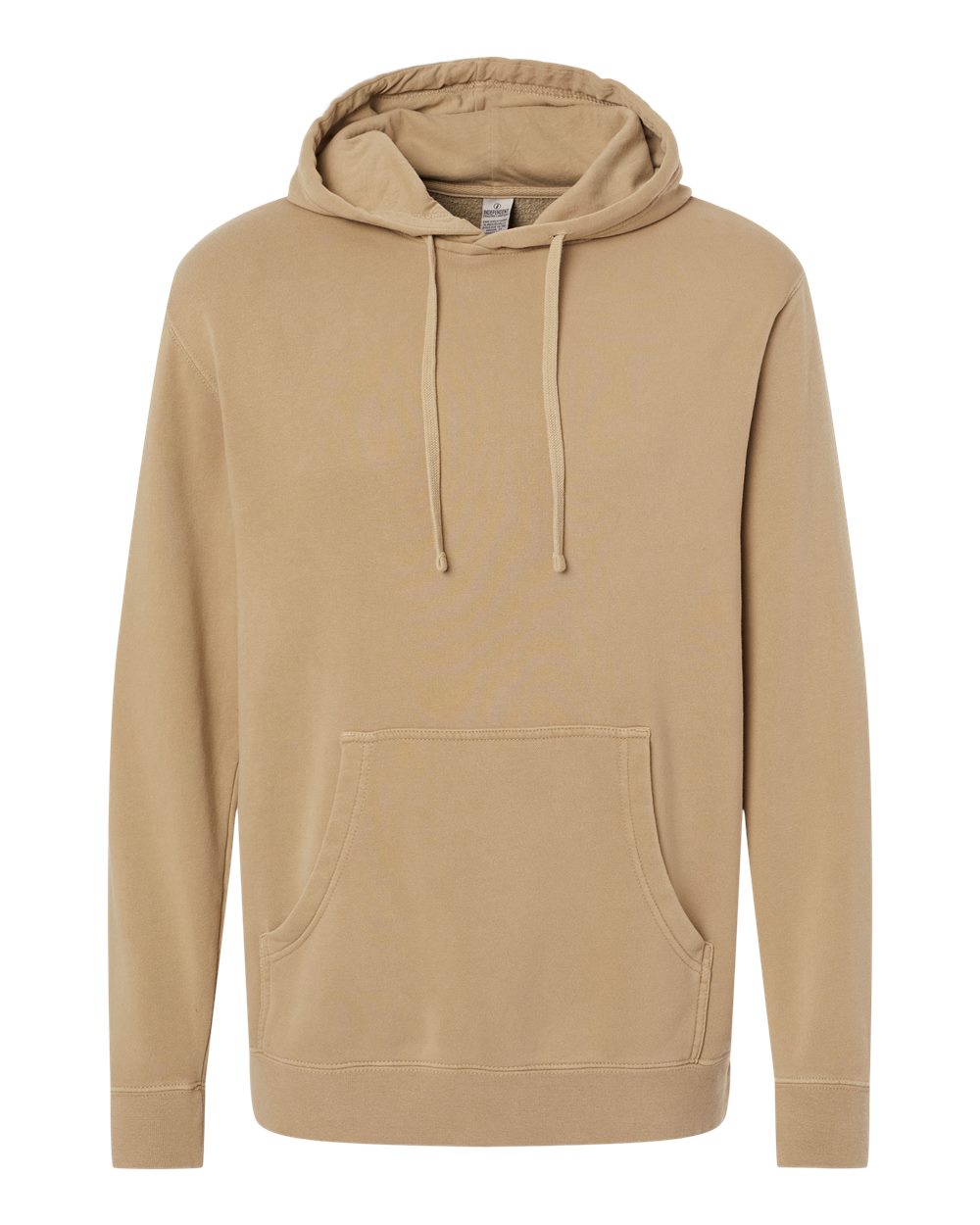 Front View of Pigment Sandstone Midweight Pigment-Dyed Hooded Sweatshirt - PRM4500