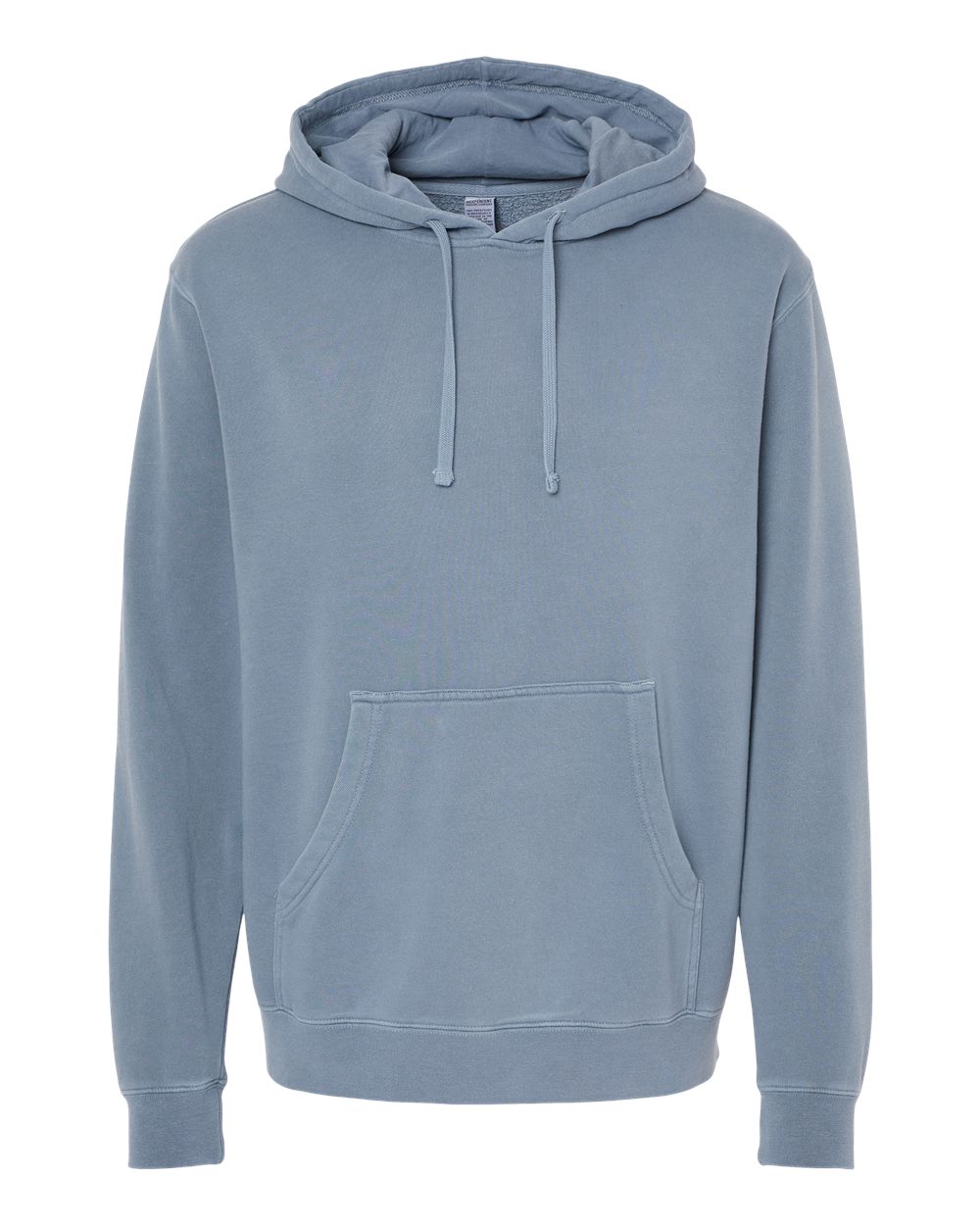 Front View of Pigment Slate Blue Midweight Pigment-Dyed Hooded Sweatshirt - PRM4500
