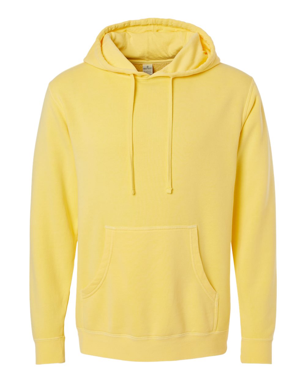 Front View of Pigment Yellow Midweight Pigment-Dyed Hooded Sweatshirt - PRM4500