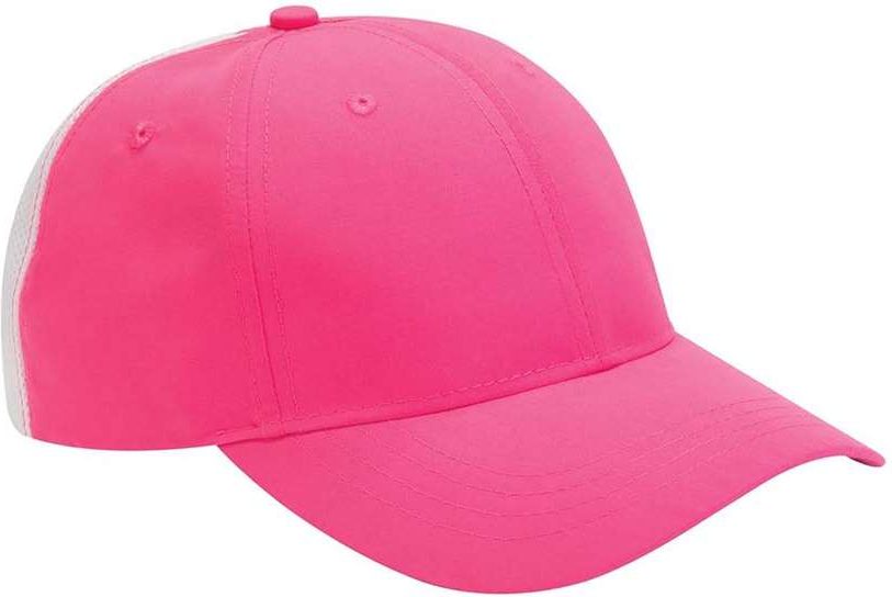 Front View of Pink Contrast Back Stripe Clubhouse Cap - PE105