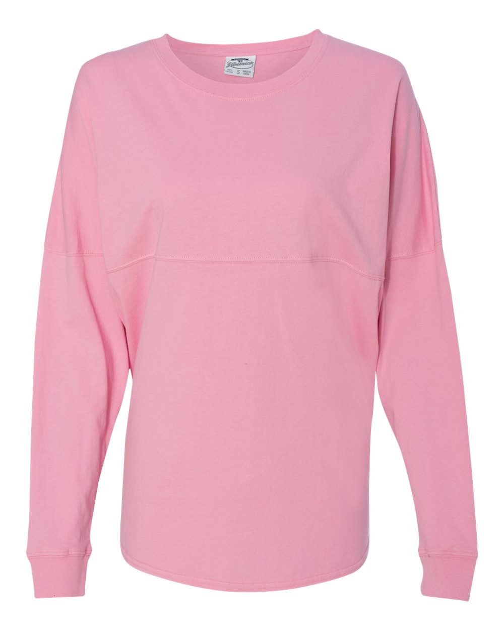 Front View of Pink Game Day Jersey Long Sleeve T-Shirt - 8229
