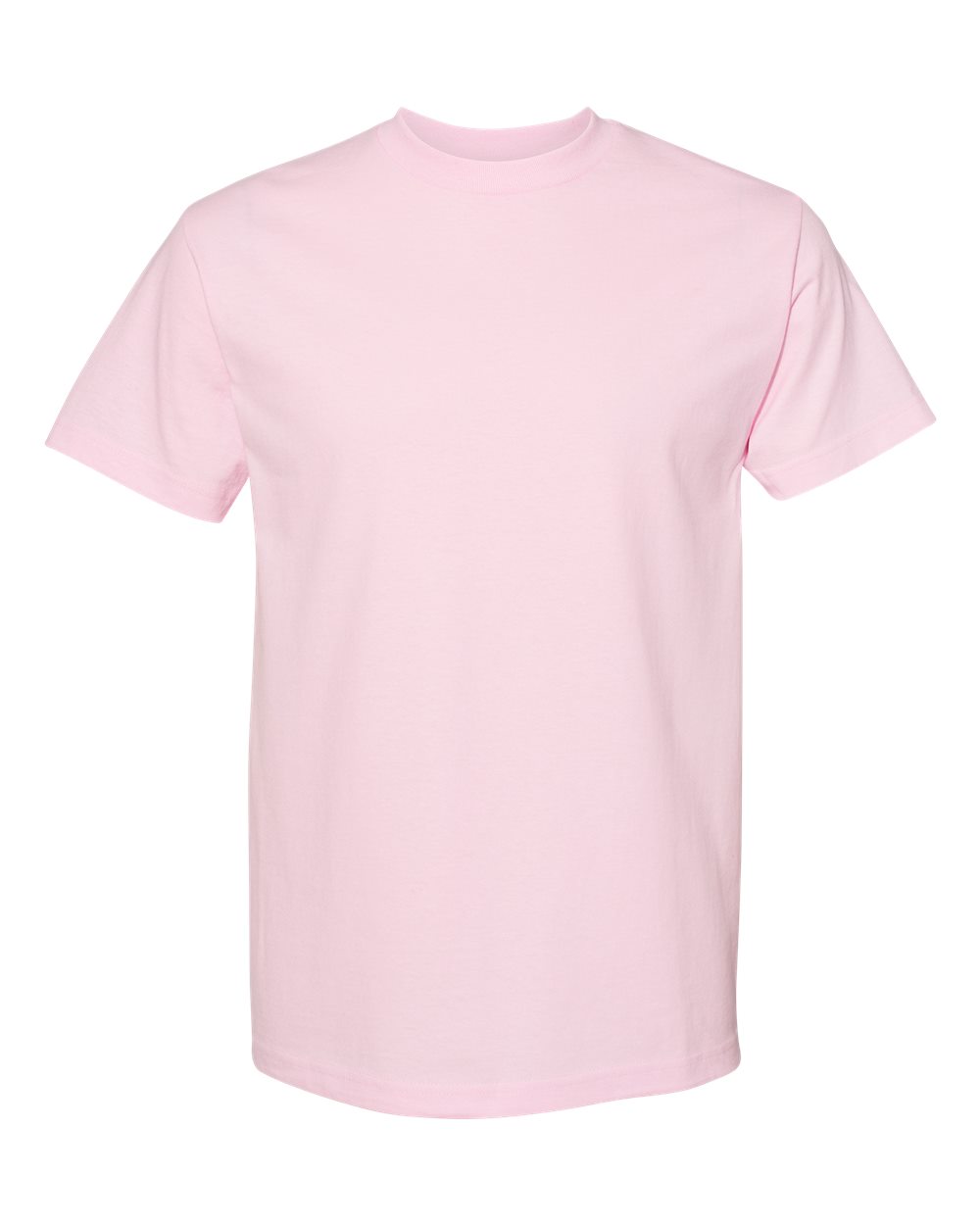 Front View of Pink Heavyweight Cotton Tee - 1301