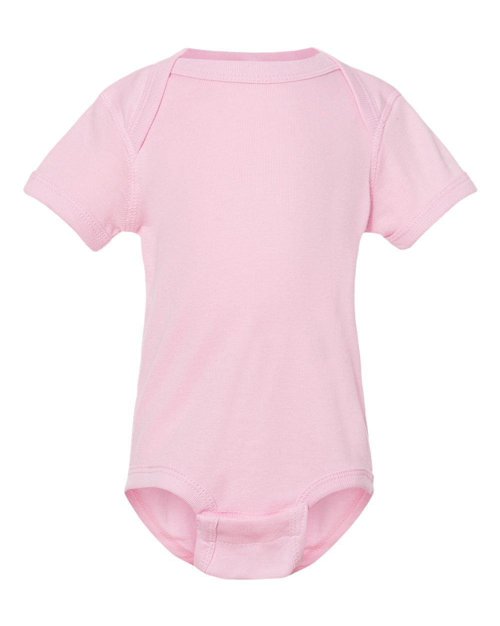 Front View of Pink Infant Baby Rib Bodysuit - 4400